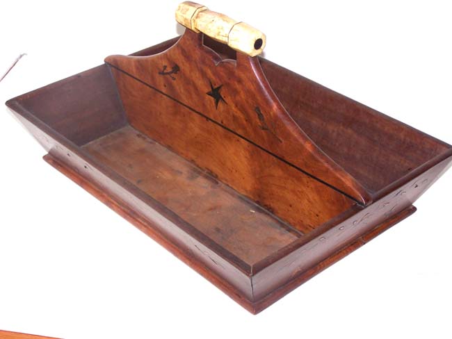 A 19th century Whale Ivory mounted inlaid Maple Cutlery Tray — image 3